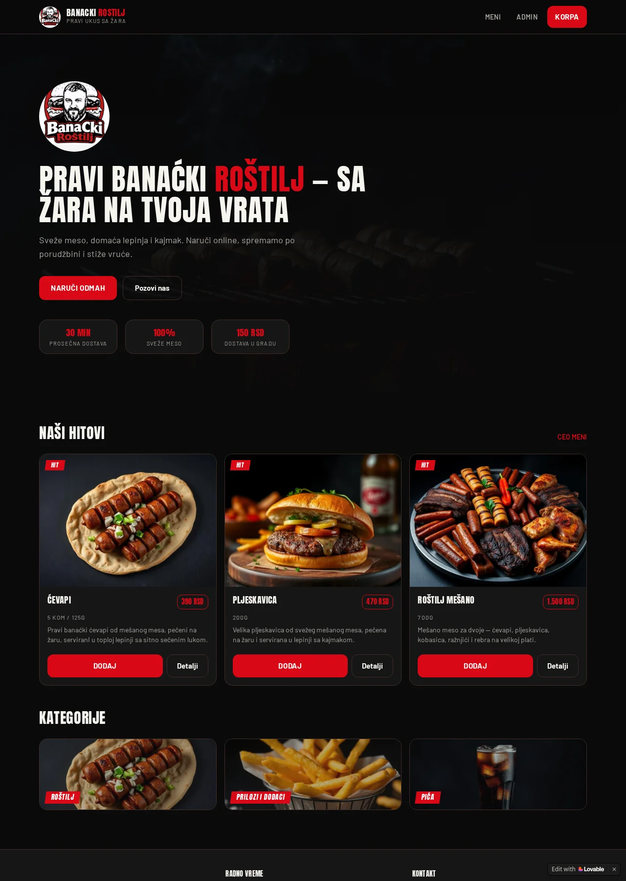 Banački Grill — desktop screenshot