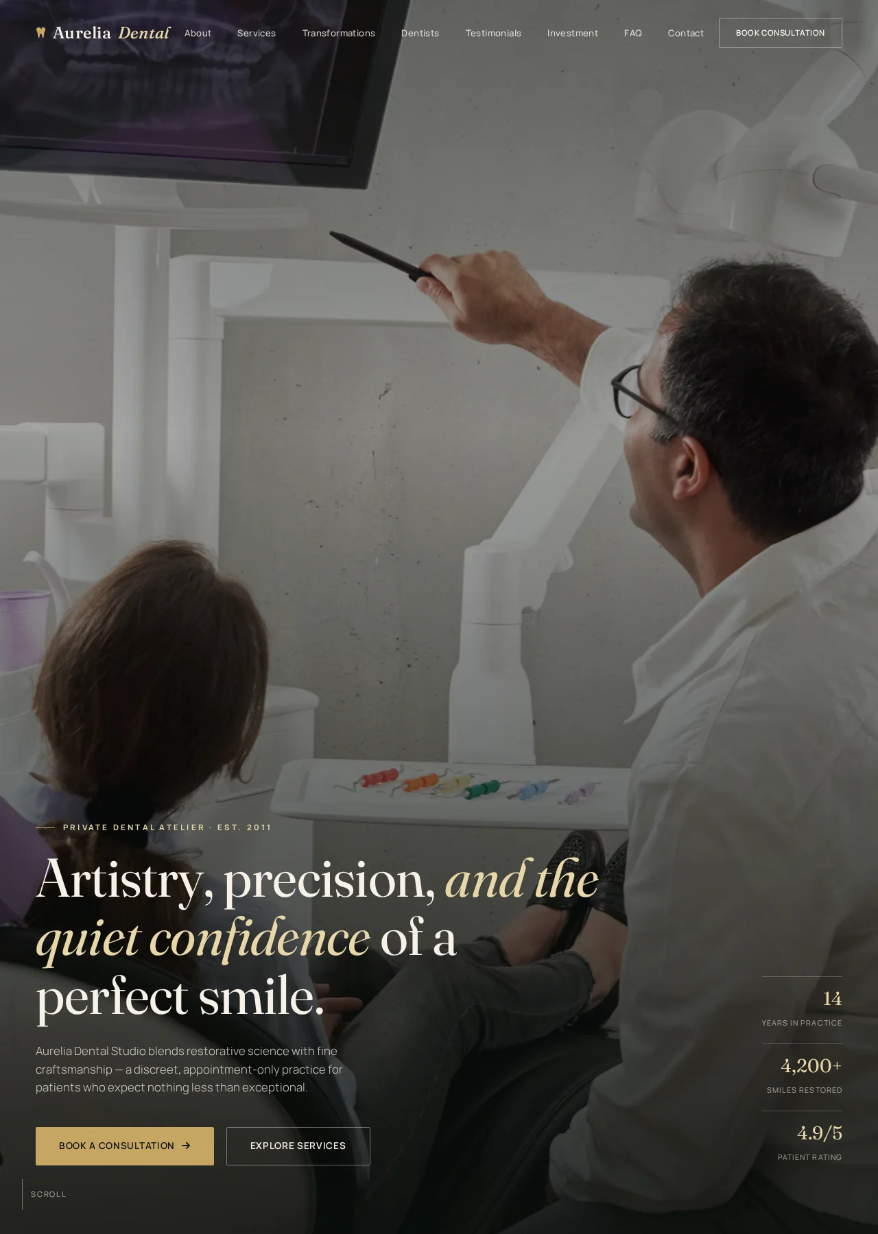 Aurelia Dental Studio — desktop screenshot