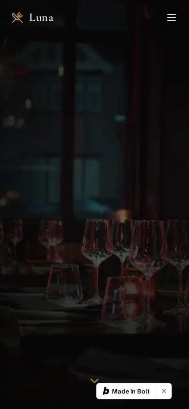 Luna Restaurant — Mobile view