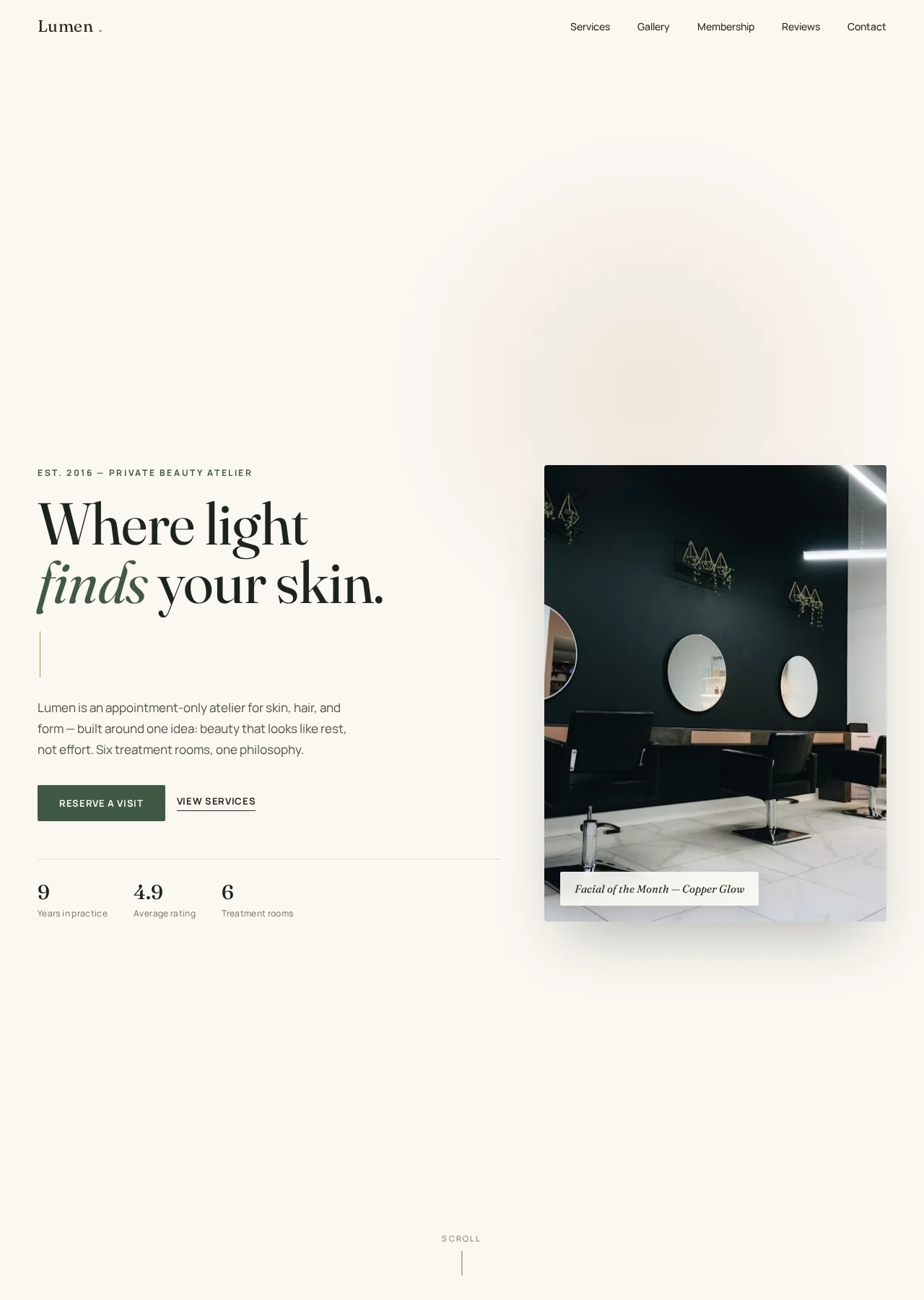 Lumen — Beauty Atelier — desktop screenshot