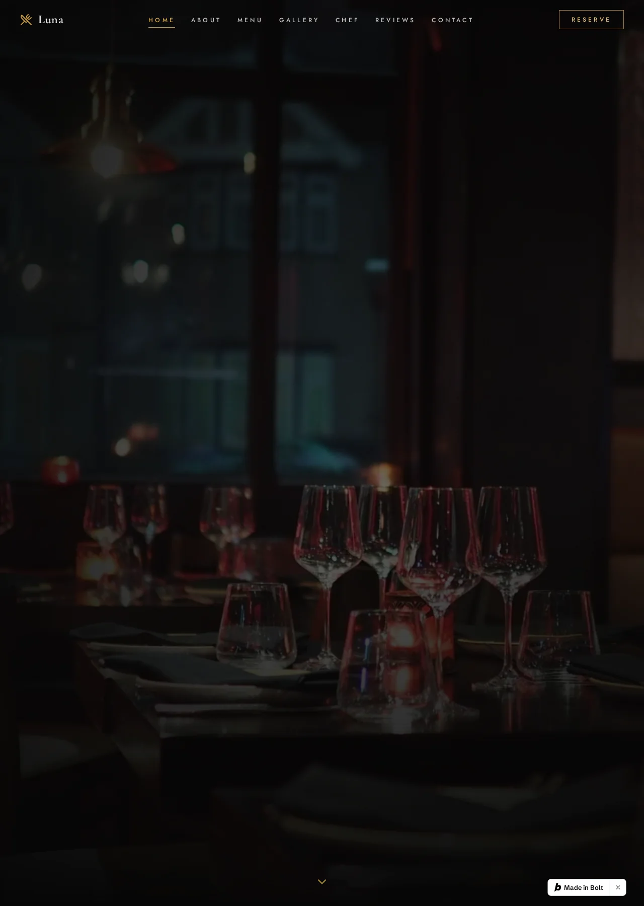 Luna Restaurant — desktop screenshot