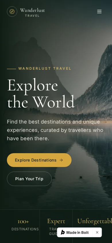 Wanderlust Travel — Mobilni prikaz