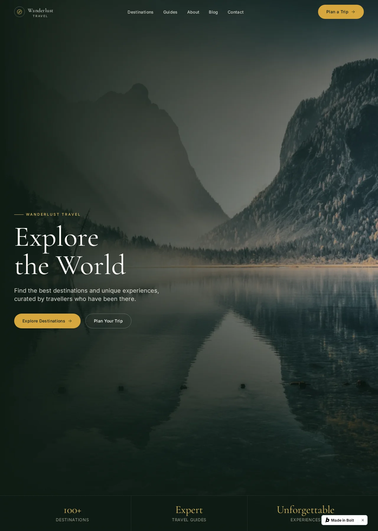 Wanderlust Travel — desktop screenshot