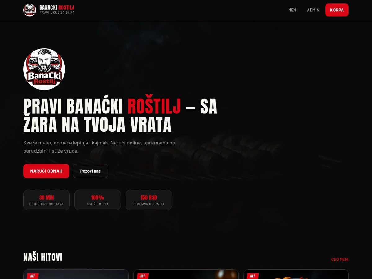 Banački Grill — stvarni prikaz projekta