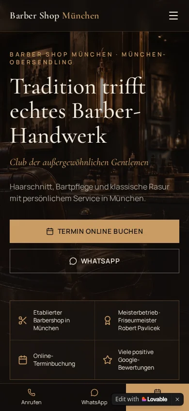 Gentleman's Haven — Mobilni prikaz
