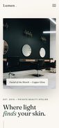 Lumen Beauty Atelier web application shown on a smartphone