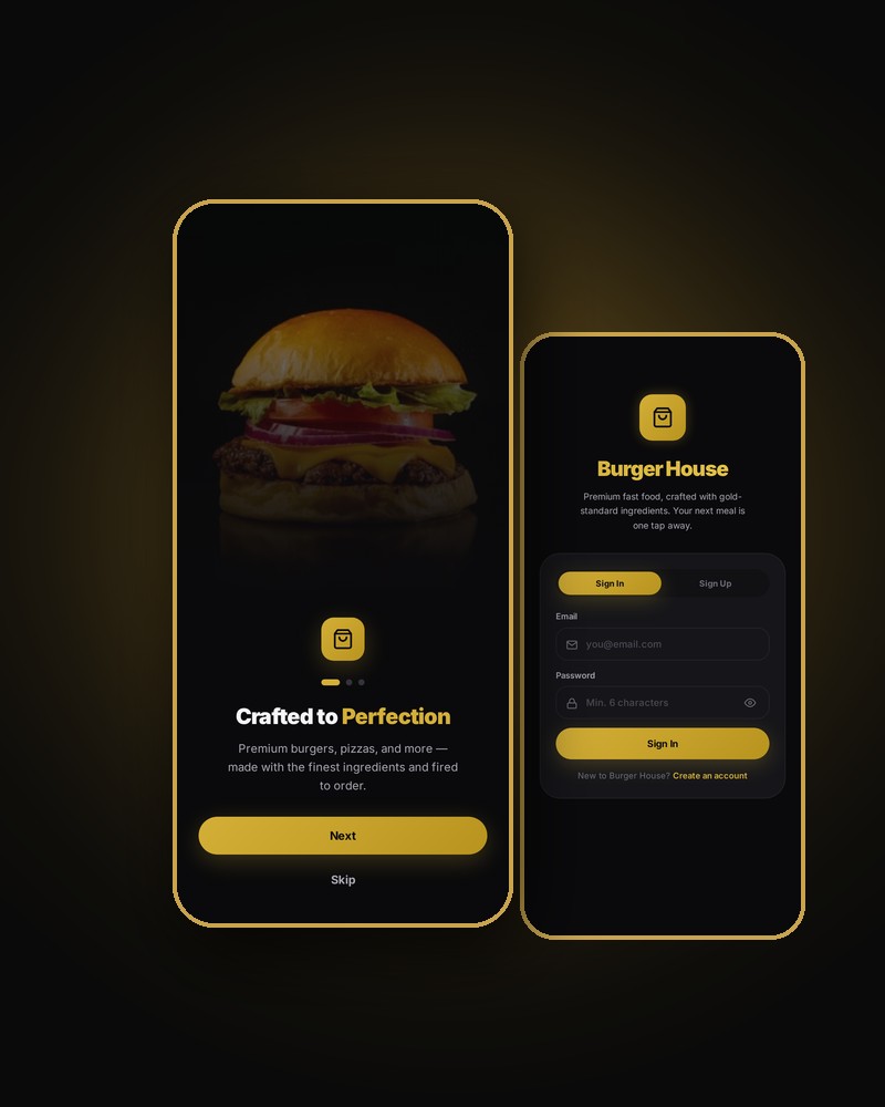Fast Food Ordering App — mobile food ordering web application