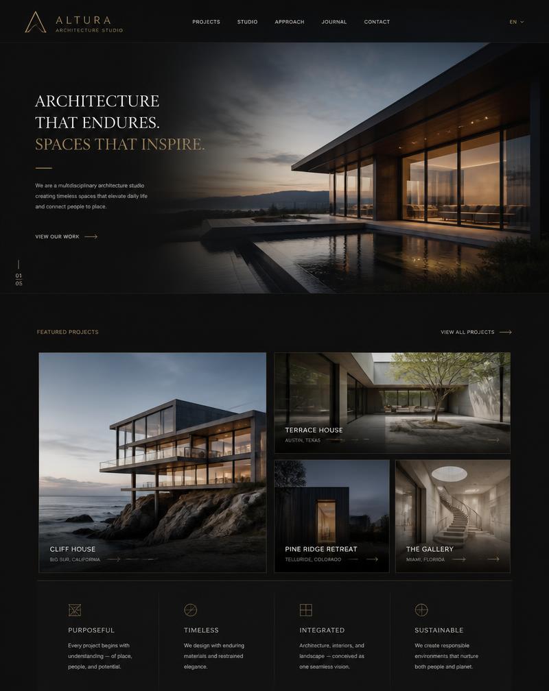 Architecture studio website concept