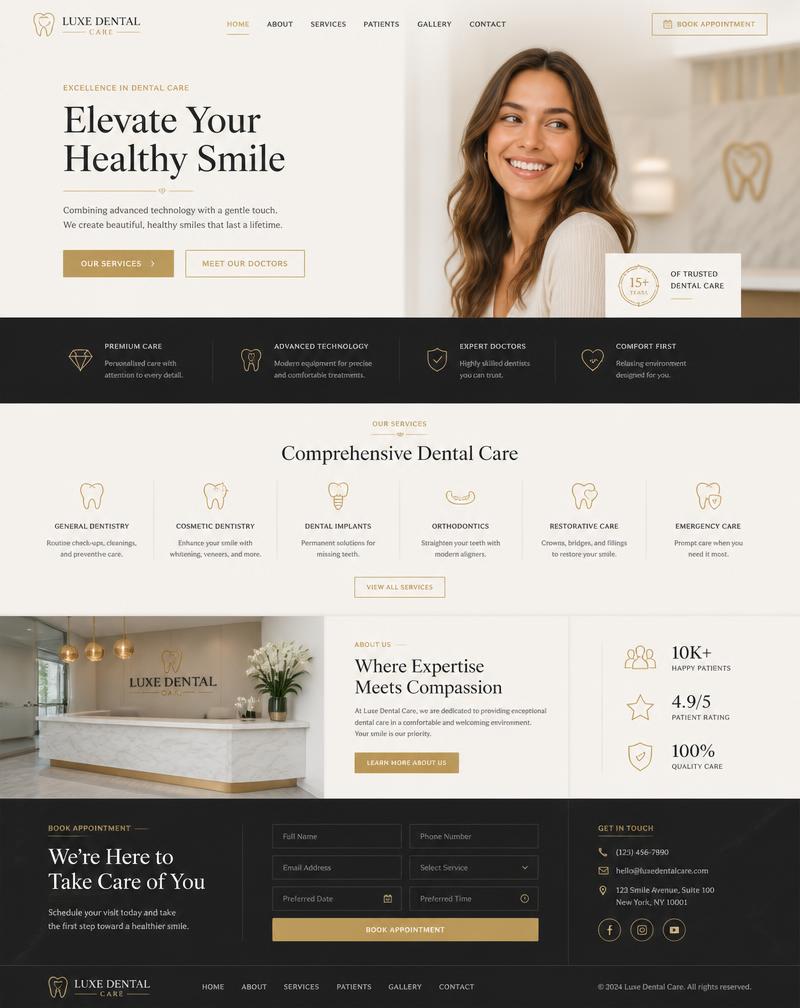 Dental clinic website preview