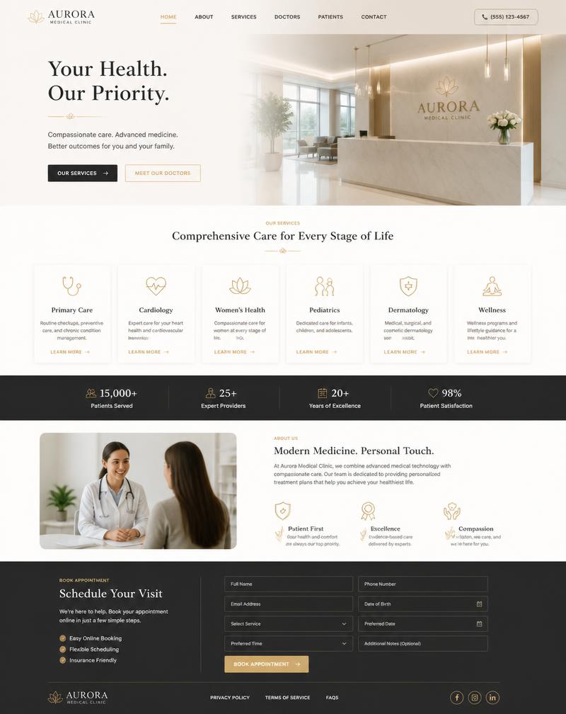 Medical clinic website concept