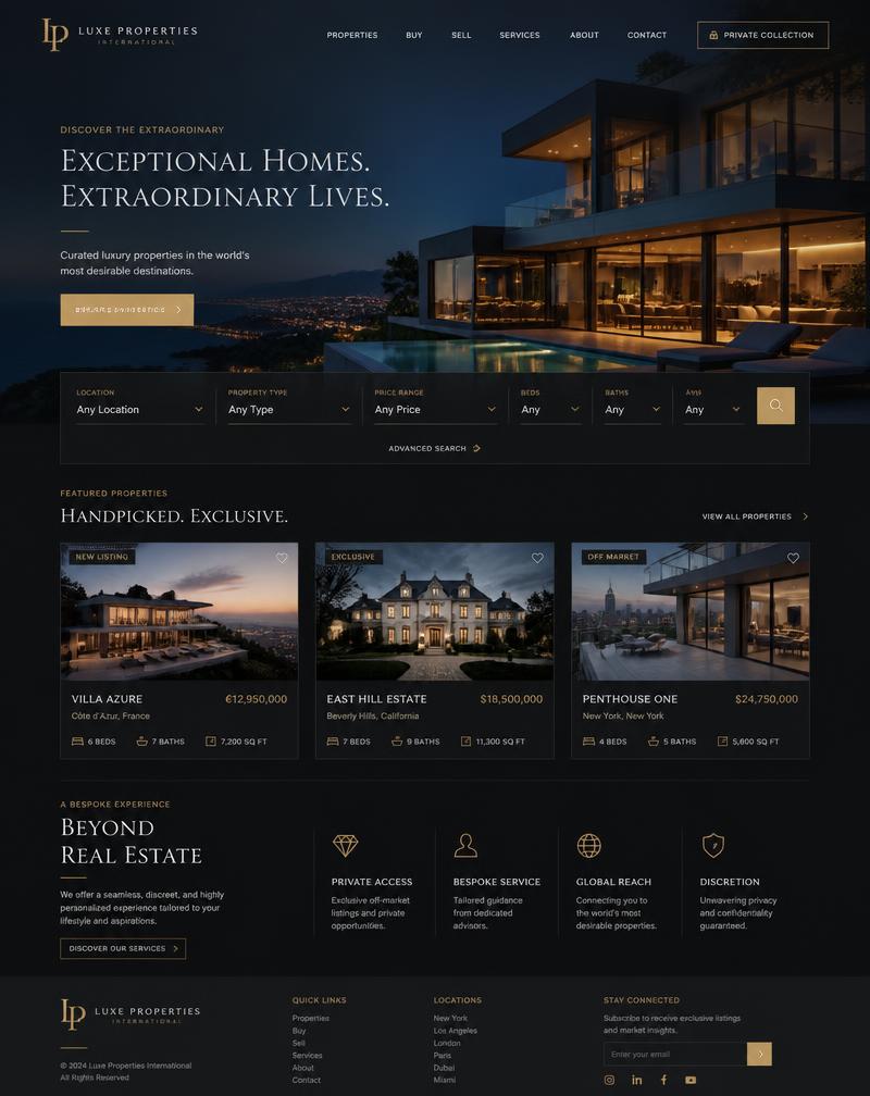 Real estate agency website concept